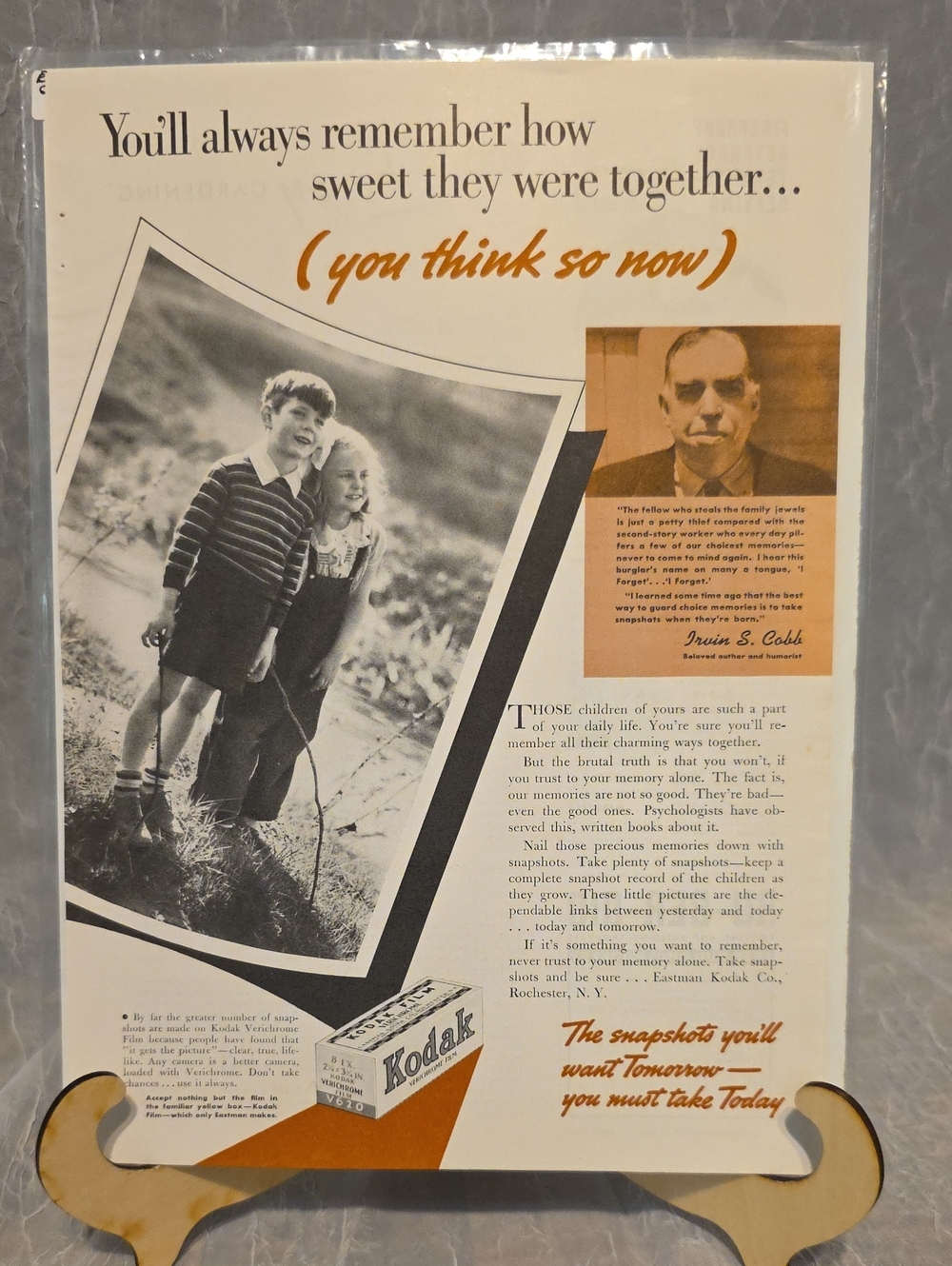 Vintage Kodak Ad Print - 1937